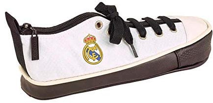 Real Madrid Equipaje para niños, Unisex, Blanca/Negra, 24 cm