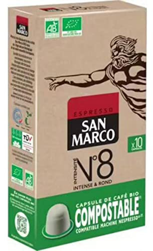 San Marco Café Espresso N°8 Compatible Nespresso Bio & Compostable, 10 capsules