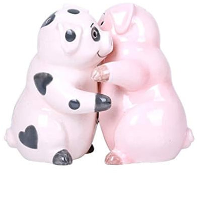 Pacific Giftware Salz- und Pfefferstreuer aus Keramik, Motiv: umarmende Schweine