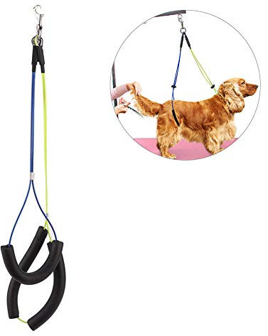 Tierpflegetisch Halftergeschirre Hundepflege Rückhalteseil Verstellbare Haustierpflege Leine Hundesalon Tischgeschirr für Hundesalon Tisch(gelb und blau)