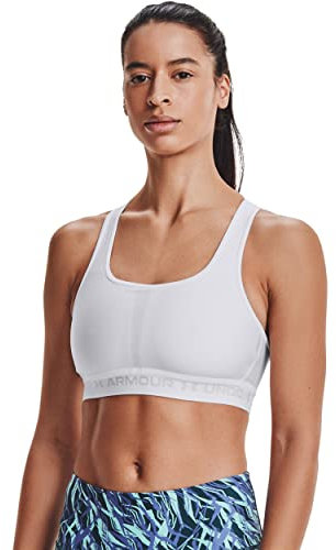 Under Armour Women's UA Crossback Mid Bra Shirt White