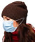 Linowos Strickmütze für Herren und Damen, weiche und warme Acrylmütze mit 4 zusätzlichen Knöpfen zum Halten der Gesichtsmaske, Braun-03, One size