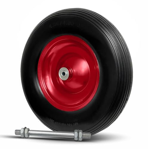 Schubkarrenrad Vollgummi Schubkarrenreifen 4.80/4.00-8 Metallfelge Pannensicher Ersatzrad Rad