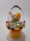 Glitzerkugel Osterei, gelb, 12 cm, Schneekugel Glitterkugel Osterhase Blumentopf Geschenkidee
