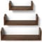 SRIWATANA Schweberegale, Wandmontage, Massivholz, 3er-Set, Dunkelbraun