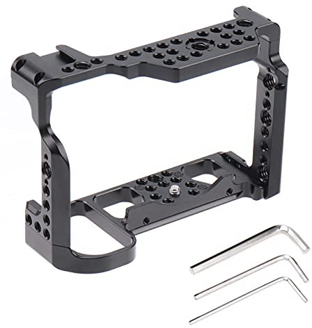 Hersmay - Stabilizzatore video per fotocamera Nikon Mirrorless Z6 Z7 con pattina fredda, fori di posizionamento per maniglie, fori per viti da 1/4 3/8