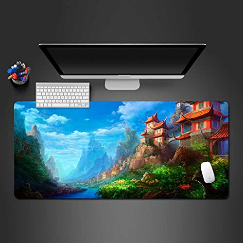 KJXNED Tapis De Souris XXL One Piece 3D Scène du Pavillon De L’Homme Dreamwood Base en Caoutchouc Antidérapant Suivi de Haute Précision Mouse Pad Professionnel pour Jeux et Bureau 800x300 mm