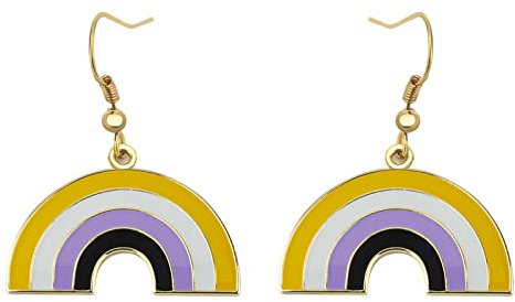 Nonbinary Pride baumelnde Ohrringe Gay & Lesben LGBT Pride Geschenke Regenbogen Schmuck