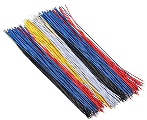 100pcs 20cm Tin Plated Breadboard PCB Solder Cable Fly Jumper Wire 5 Colors Copper Conductor Wire 8 inch