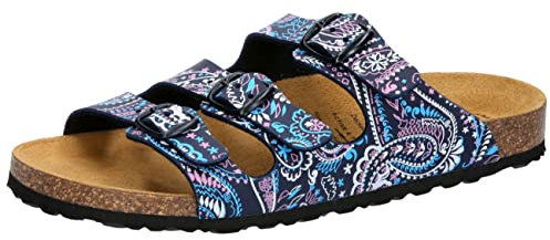 Lico Femme Bioline Lady Power Mules, Bleu Marine, Rose, 38 EU