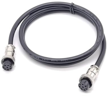 Elecbee GX16 8 Pin Cable Double Female Head Aviation Cordset,16 mm Metal Thread Circular Aviation Connector Adapter Female to Female,Cable Double Ended Female Straight Air Plug Extension Cable 1M