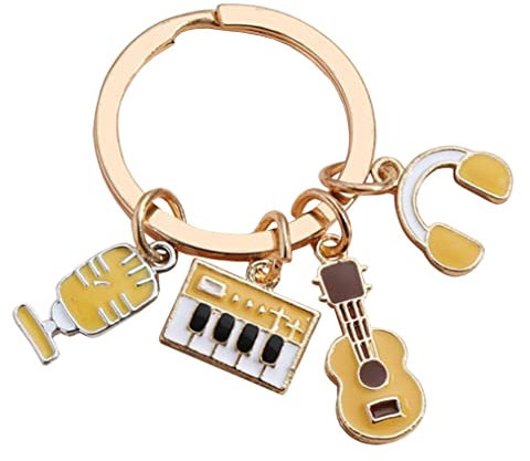 chichengnian Musik-Symbol-Schlüsselanhänger, Musiknote, modische und exquisite Tastatur-Headset, Auto-Schlüsselanhänger, Musikgeschenke für Kinder und Erwachsene, D, 38