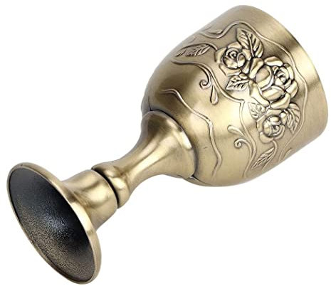 KOMUNJ Copa medieval europea vintage copa de vino de aleación antigua, para bebidas, cerveza, whisky, champán, copa de vino vintage