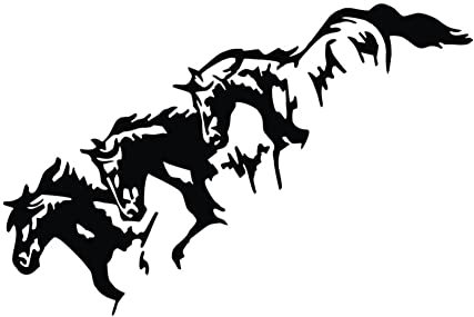 Wooauto 3D Pferd Cartoon Lustige Auto Aufkleber, Pferd Pferdekopf Sticker Selbstklebende Auto Styling Aufkleber Seitenaufkleber Tier Riss Auto Aufkleber für Auto Fenster Motorhaube,25x8cm,Schwarz