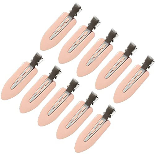 ZEVONDA 10 Stück No Bend Haarspangen - No Crease Haar Pin Curl Clips Make Up Clips Nahtlose Haarspange für Haarstyling Make Up, Rosa *10