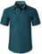 HISDERN Men's Short Sleeve Teal Shirt Regular Fit Formal Casual Button Down Business Shirt with Chest Pocket,XL
