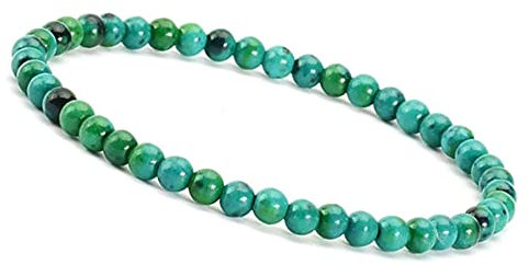 Unique Gems Perlenarmband Edelstein Damen Armband Türkis Nouvelle Ø 4mm Chakra Perlen Buddha Schutzarmband