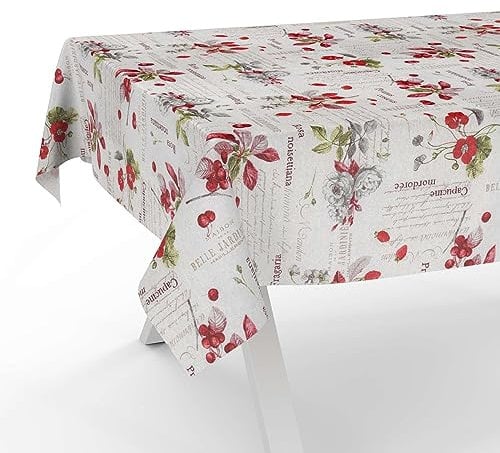 Tischdecke aus Stoff Textil abwaschbar Tischwäsche Tischtuch Baumwolle Polyester Berries 180x140cm In-/Outdoor Tischdecke