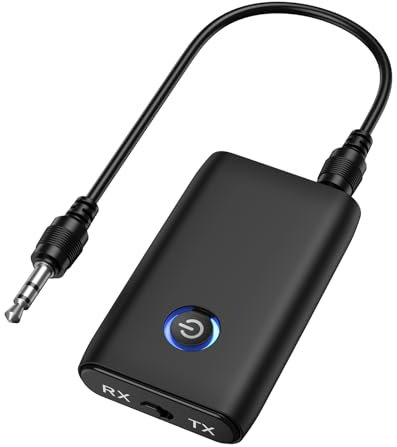 Ankilo (Upgraded) Bluetooth Adapter Audio, 2 in 1 Bluetooth Sender Empfänger, 5.3 BluetoothTransmitter Receiver Klinke 3,5 AUX für Kopfhörer, Lautsprecher, Stereoanlage, Auto, TV