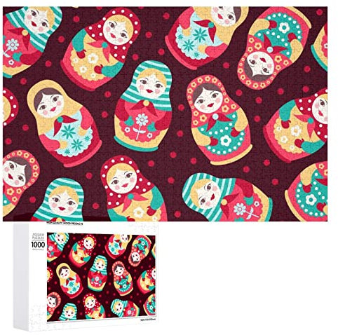 Colorful Cute Russian Dolls Jigsaw Puzzle for Adults Wooden Puzzle Funny Leisure Toy Gifts for Family Friends 1000 PCS