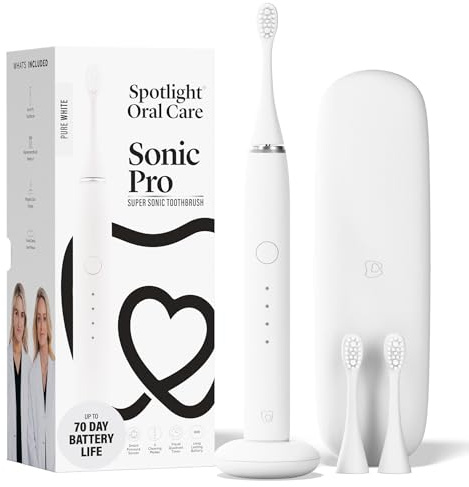 Spotlight Oral Care Sonic Pro Electric Toothbrush - Made by Dentists | Award Winning | Advanced Sonic Technology (50,000 Strokes/min) | 4 Customisable Modes | Up to 70-Day Battery | Gentle on Gums