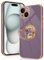 Tveinan iPhone 15 Case with 360° Rotation Ring Holder Stand, Slim Soft Shockproof Cover with Magnetic Car Holder, Flexible TPU Phone Case - Light Purple