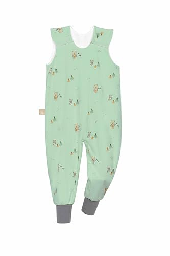 Odenwälder BabyNest Sommer Schlafsack mit Füßen/Hopsi/atmungsaktiv/0,5TOG/ideal für heiße Sommertag twofriends greenery / 86/92