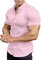 EOUOSS Men’s Muscle Fit Dress Shirts Athletic Slim Fit Short Sleeve Stretch Casual Button Down Shirt, Pink, XS