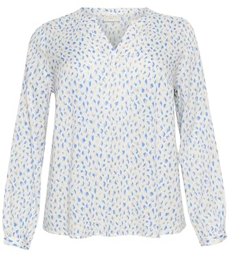 KAFFE CURVE Langarm-Bluse KCjalu 54, Bluecolors Graphic Dot