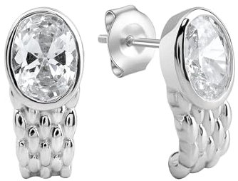 Zeeme Silber Damen Ohrstecker 925/- Sterling Silber 1,7cm Glänzend Zirkonia weiß 360221839