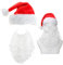 Aurasky Weihnachtsmann Bart + Mütze, Weihnachtsmann Kostüm Accessoires, Weihnachtsmütze Plüsch Rand, Nikolaus Santa Claus Kostüm, Weihnachtskostüm Nikolauskostüm