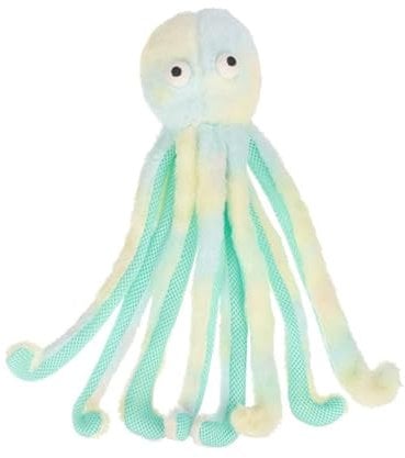 Dehner Lieblinge Hundespielzeug Baby Octopus, Plüschtier Spielzeug für Welpen/ausgewachsene Hunde, inkl. Quitscher/Raschelpapier, ca. 15 x 9 cm, Polyester, blau/türkis/grün