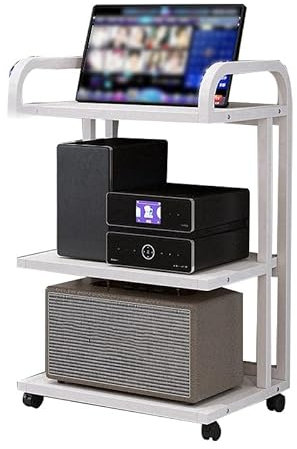YCOVSFP Ständer Plattenspielerständer 3-lagige Holzregale, Stereo-Komponenten-Aufbewahrungsschrank Medien-Aufbewahrungsschrank for Zuhause/Büro/Theater(Color 4)