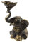 Coco Papaya Statuette Porte-Encens Éléphant en Laiton 12cm