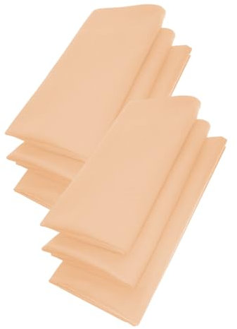 Gariella - 6er Set Stoffservietten mit Muster, Farbe: Apricot/Aprikose, Mundservietten, Mundtuch, 100% Baumwolle, Größe: ca. 45 x 45 cm, waschmaschinenfest, vierseitig eingesäumt