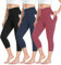 ACTINPUT Capri Leggings Damen 3/4 Caprihose High Waist Schwarz Sport Leggins mit Taschen Elastische Blickdicht Yogahose Sporthose Laufhose Sommer Große Größen Leggings(Schwarz/Navy/Rot,L-XL)