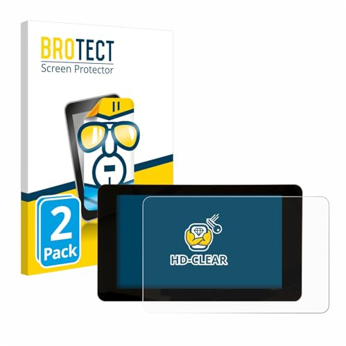 BROTECT Schutzfolie für Raspberry Pi Touchscreen 2 (7) | 2 Stück Transparenter Displayschutz Made in Germany Klare Displayschutz-Folie Clear Einfache Montage Case-Friendly