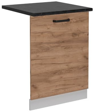 Vicco Geschirrspülblende R-Line, Geschirrspüler Fronttür, Goldkraft Eiche, 60 cm, AP Anthrazit