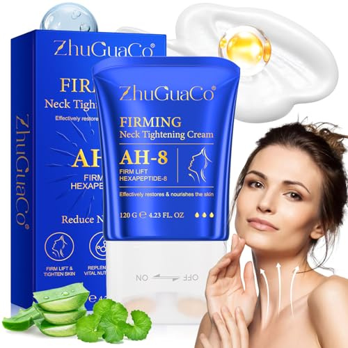 AH-8 Firming Neck Cream,Straffende anhebende Hals-Cremes zum Festziehen der feuchtigkeitsspendenden Haut mit Massagerolle, AH-8 Nackencreme für Crepey Haut, Hydrating für Männer und Frauen