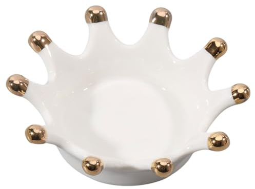CHGCRAFT Porcelain Ink Plate Crown Brush Holder | Porcelain Crown Brush Holder Pen Rack for Chinese Painting Calligraphy Painting Art Supply Desk Organization
