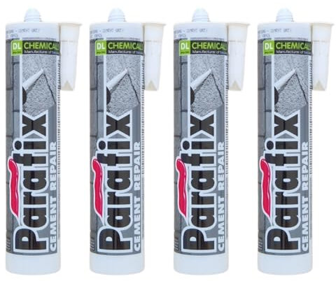 4x Remstaler ZEMENT REPARATURMÖRTEL | Reparaturdichtstoff | Zementgrau | Temperaturbeständig | Überstreichbar | 310ml