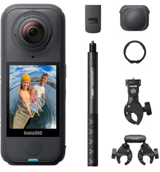 Insta360 X4 Air Pack Moto Multiview (Versione Ultimate) Nero grafite- Videocamera leggera 165g 8K 360, selfie stick invisibile, lenti sostituibili, prima registri poi inquadri.