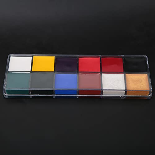 Xiuganpo Kit de Maquillage pour Peinture du Corps et du Visage, Peinture à L'huile, Couleurs Non Toxiques à Haute Saturation pour Fêtes Costumées D'enfants (Peinture à l'huile 12 couleurs)