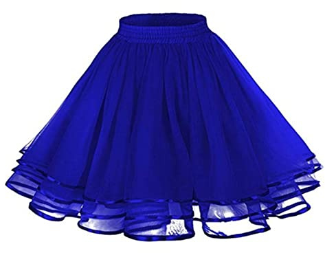 Tutu Röcke Damen Klassisch Fasching Karneval Kostüm Tütü Rock A-Linie Ballett Tüllrock Unterrock - 80er 50er Rockabilly Faschingskostüme Tüll Petticoat Elastische Hohe Taille