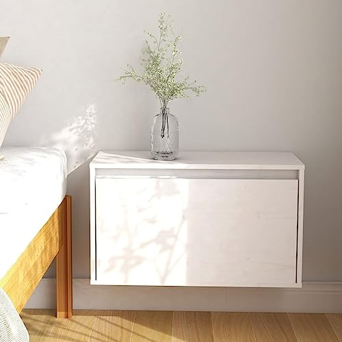 Teenpull Wandschrank Weiß 60x30x35 cm, Massivholz Kiefer, Hängeschrank für Wohnzimmer, Schlafzimmer, Küche, vielseitige Aufbewahrung