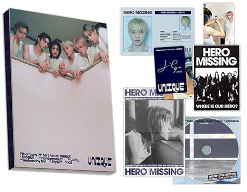 UNIQUE 9th Mini Album (Photobook B Ver.) Hero Missing Card + Sticker + Folded Poster + Unit Photo Card + 3 Extra Photocards Official K-POP Sealed Album