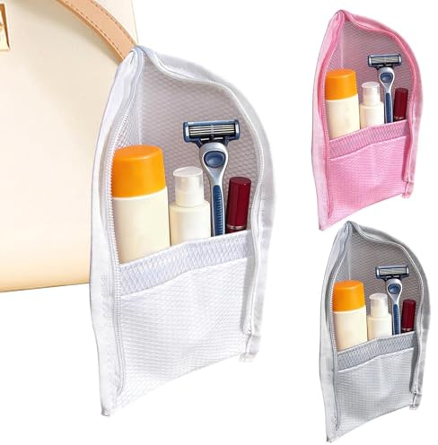 Trousse De Toilette Debout Conteneur En Mesh Imperméable | Lot De 3 Trousses De Maquillage Verticales De Avec Fermeture Éclair Pour Hommes Douche Salle De Bain Croisière Hygiène