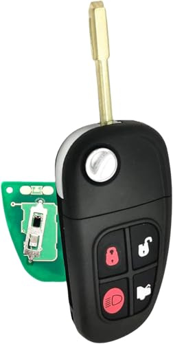 MSKEYZ For 433MHZ 4 Buttons Car Key Fob For Jaguar X-Type S-Type XJ J-aguar For Car Remote Control NHVWB1U241 ID60Chip FO21Blade