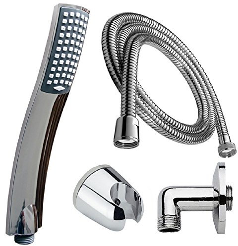 Design Duschset mit Handbrause 150cm Schlauch Wandanschluss und Brausehalter