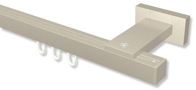 Interdeco Innenlaufstange eckig/Gardinenstange Satin-Silber 20x20 mm Quadline Sono, 280 cm